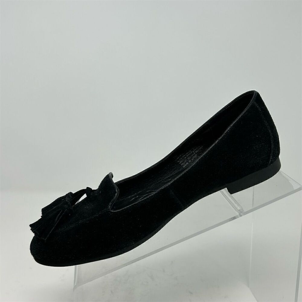 Born Women's Black Suede Tassel Loafers Floral Slip-On Casual Flats Size 7 - Picture 3 of 12